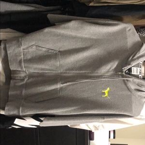 PINK sweater! It’s xs but fits big like a medium.